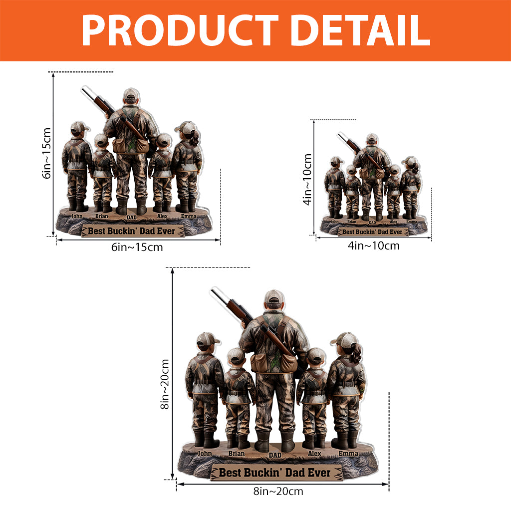 Best Bucking Dad Ever - Personalized Hunting Custom Shaped Acrylic Plaque