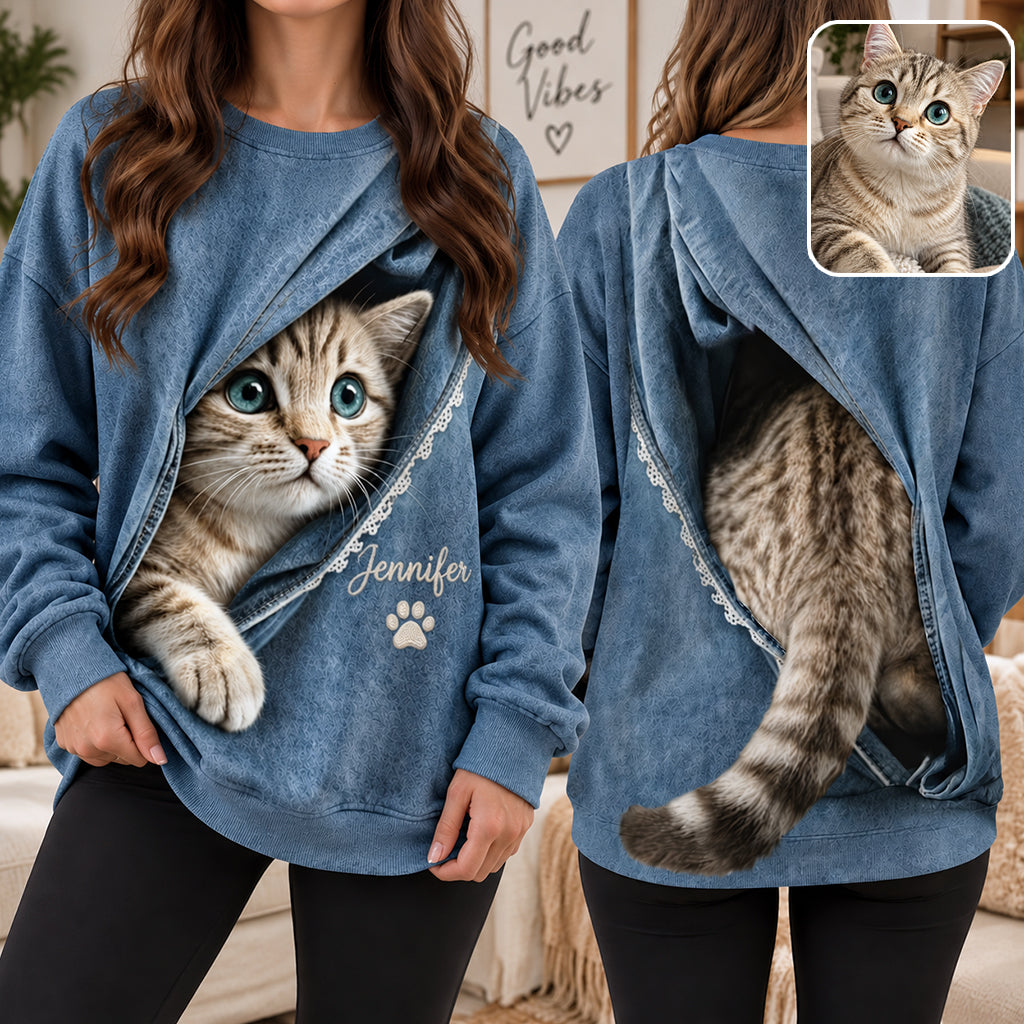 Jedes Haustierfoto - Personalisierte Katzen-T-Shirt