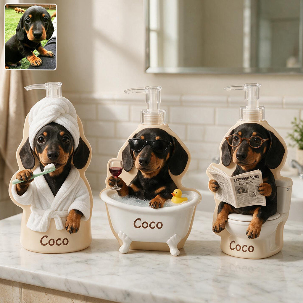 Bathroom Set - Personalized Dog Pump Dispenser