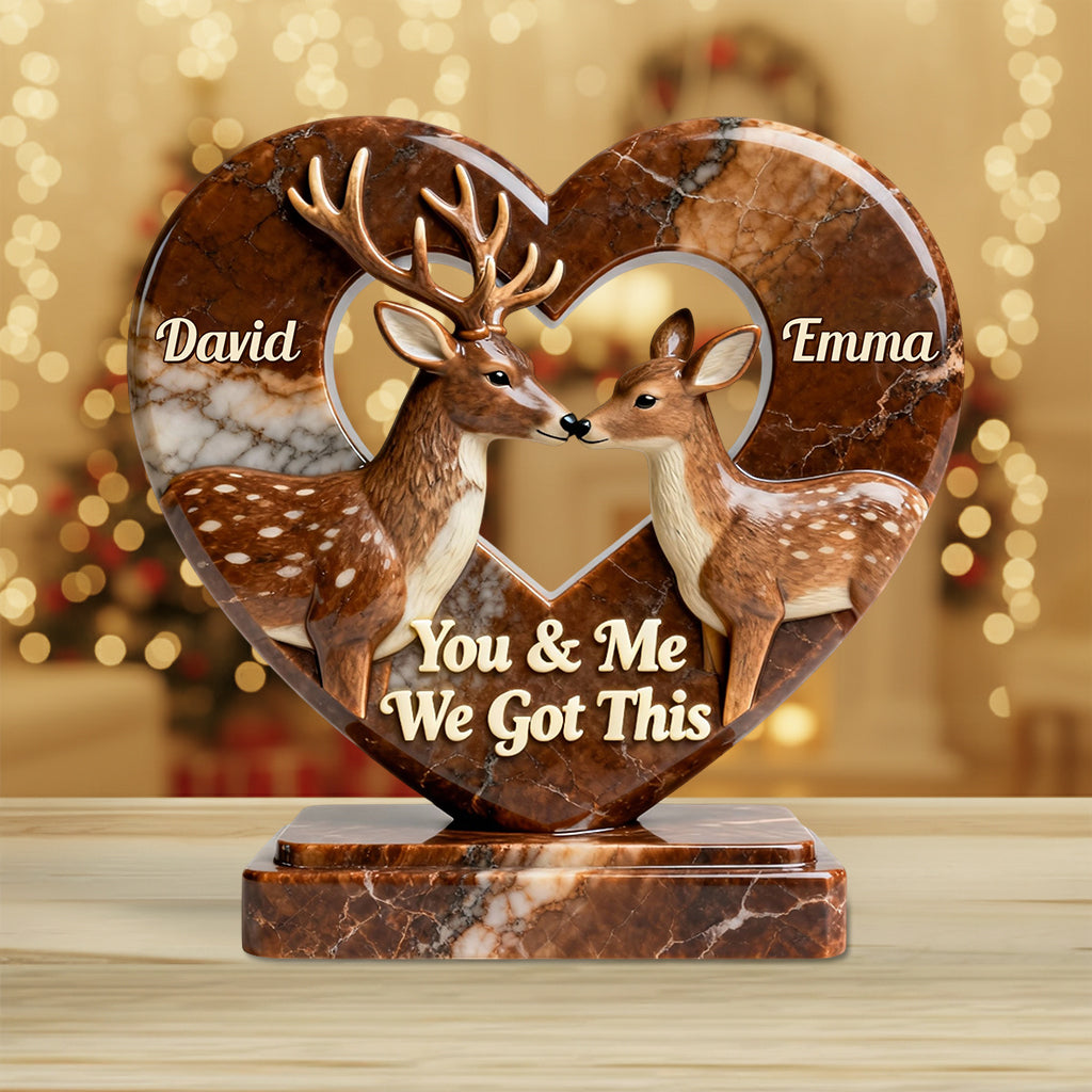 Toi et moi, on gère ! - Plaque acrylique personnalisée « Chasse » en forme de pièce