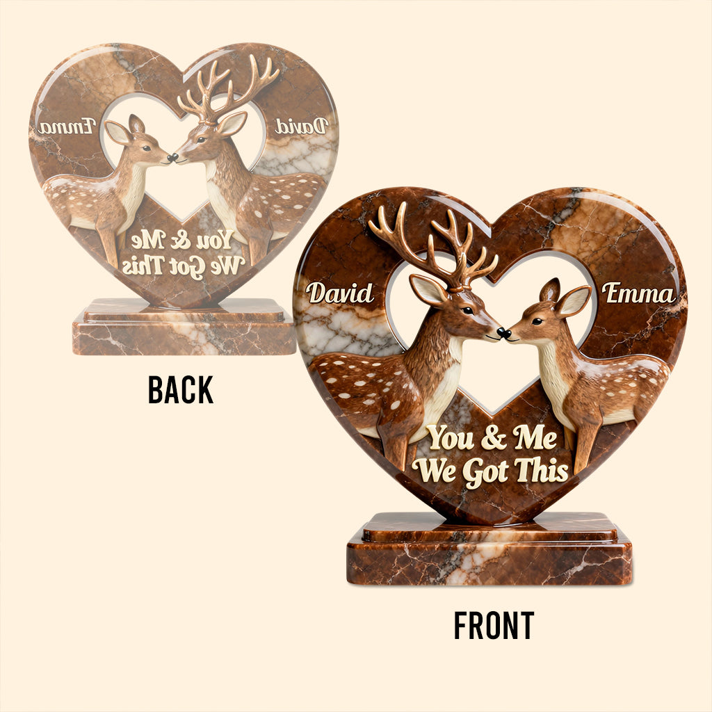 Toi et moi, on gère ! - Plaque acrylique personnalisée « Chasse » en forme de pièce