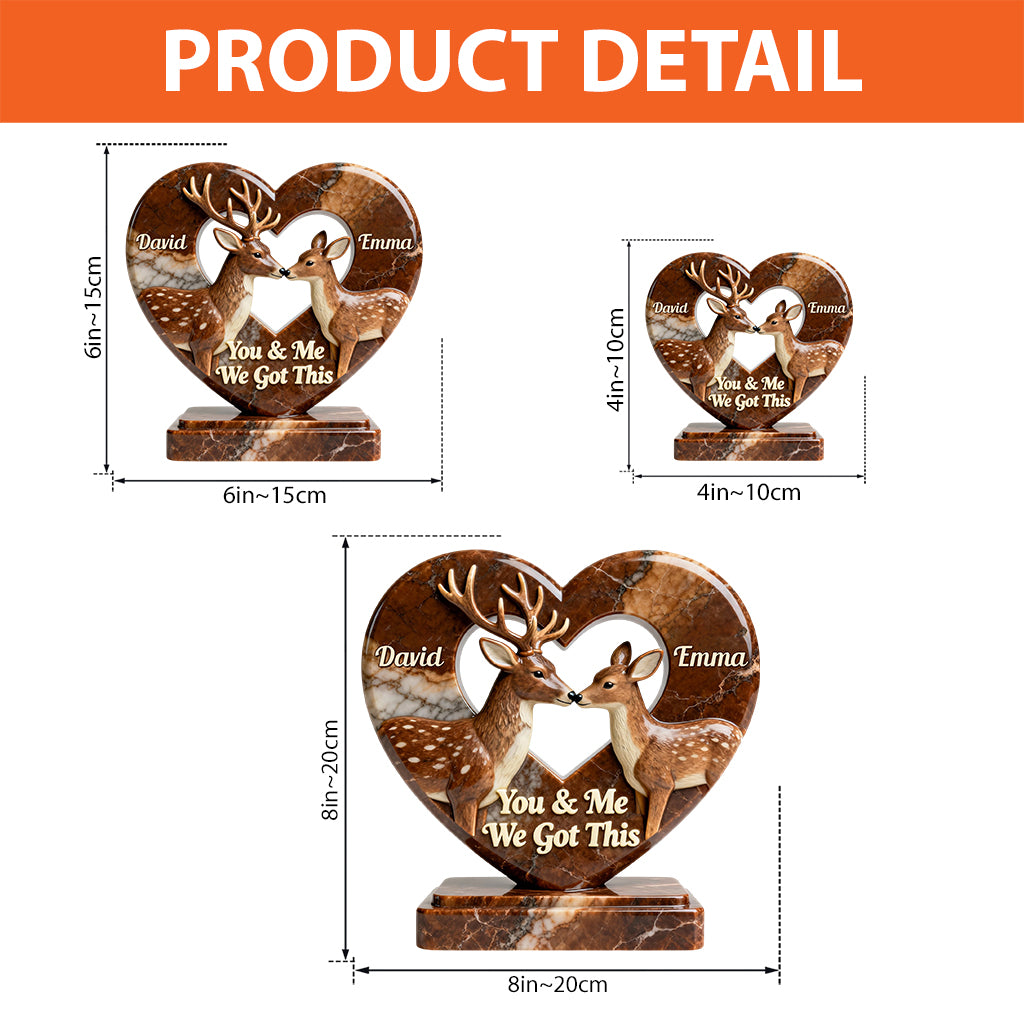 Toi et moi, on gère ! - Plaque acrylique personnalisée « Chasse » en forme de pièce