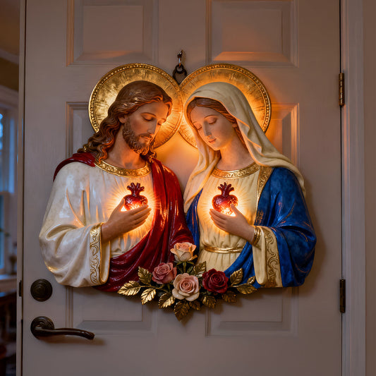 Sacred Hearts Christian - Personalisiertes christliches LED-Licht-Acrylschild