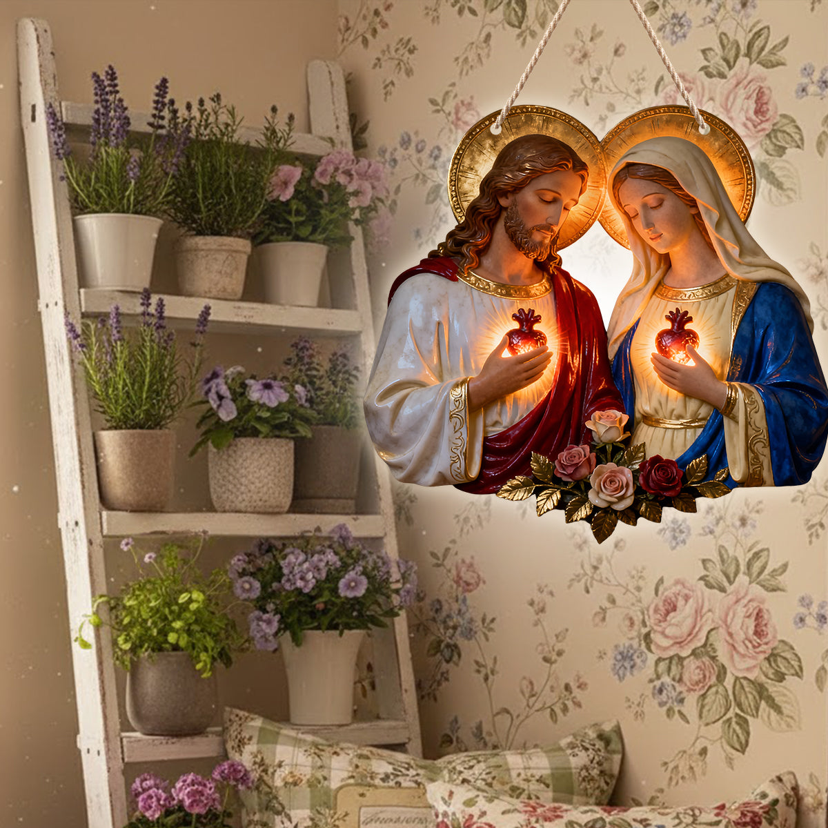 Sacred Hearts Christian - Personalized Christian LED Light Acrylic Sign