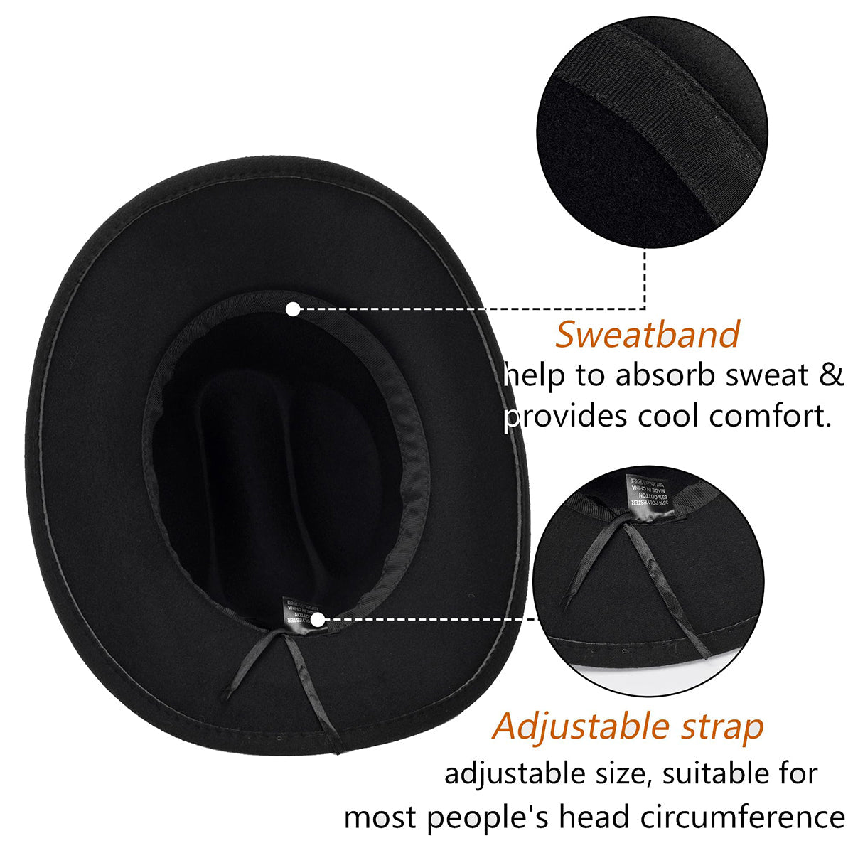 Personalisierter Cowboyhut im Western-Stil mit breitem Krempen