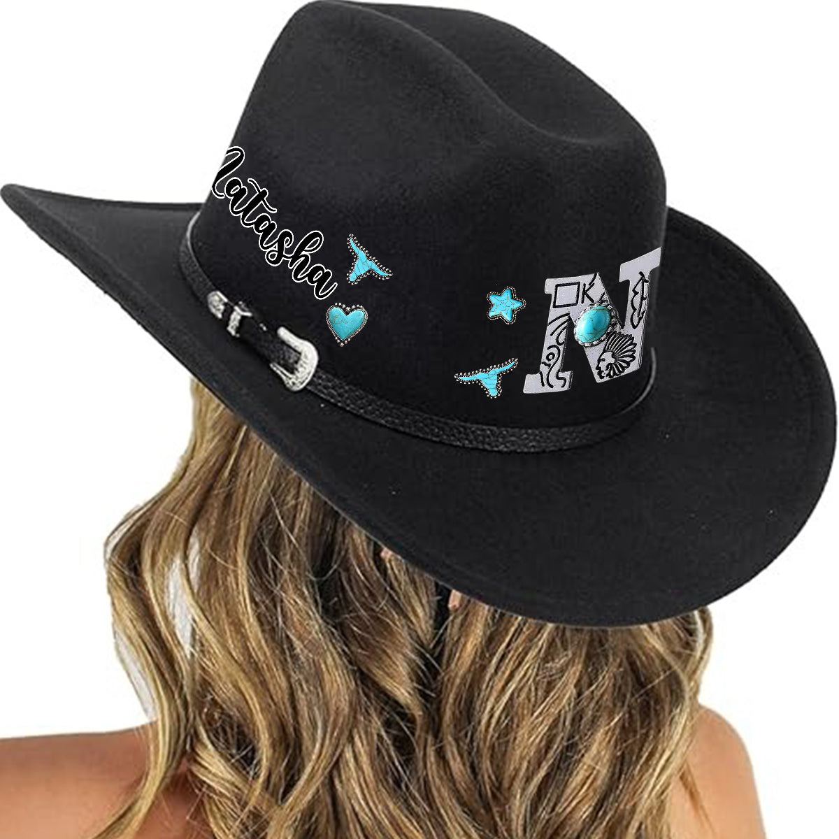 Personalisierter Cowboyhut im Western-Stil mit breitem Krempen