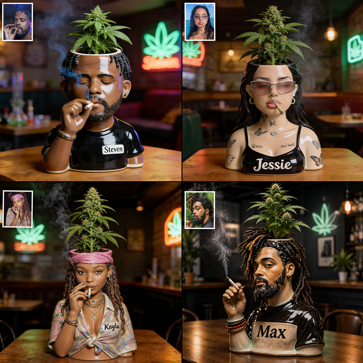 Grünes Paradies - Personalisierter Weed Acryltopf