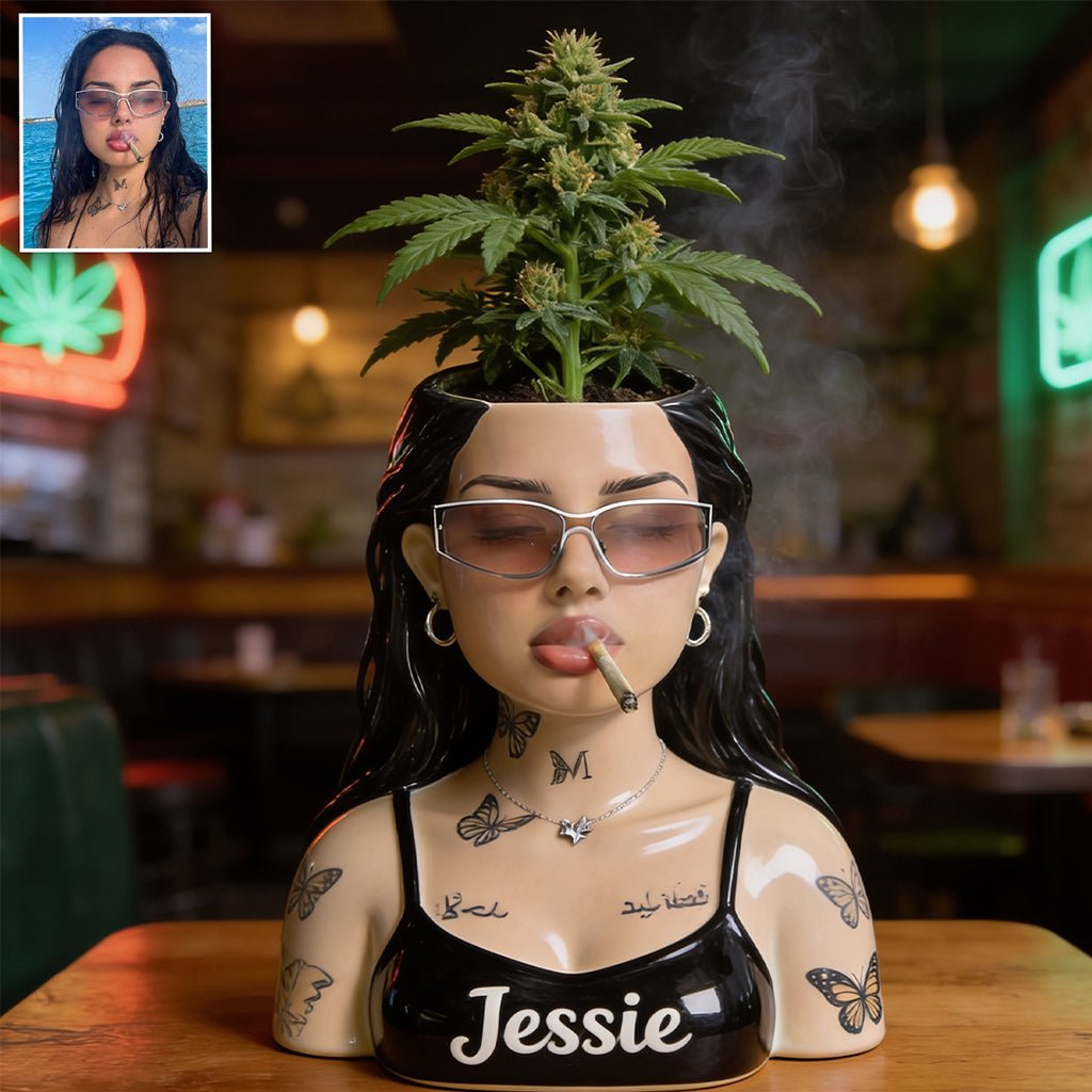 Grünes Paradies - Personalisierter Weed Acryltopf