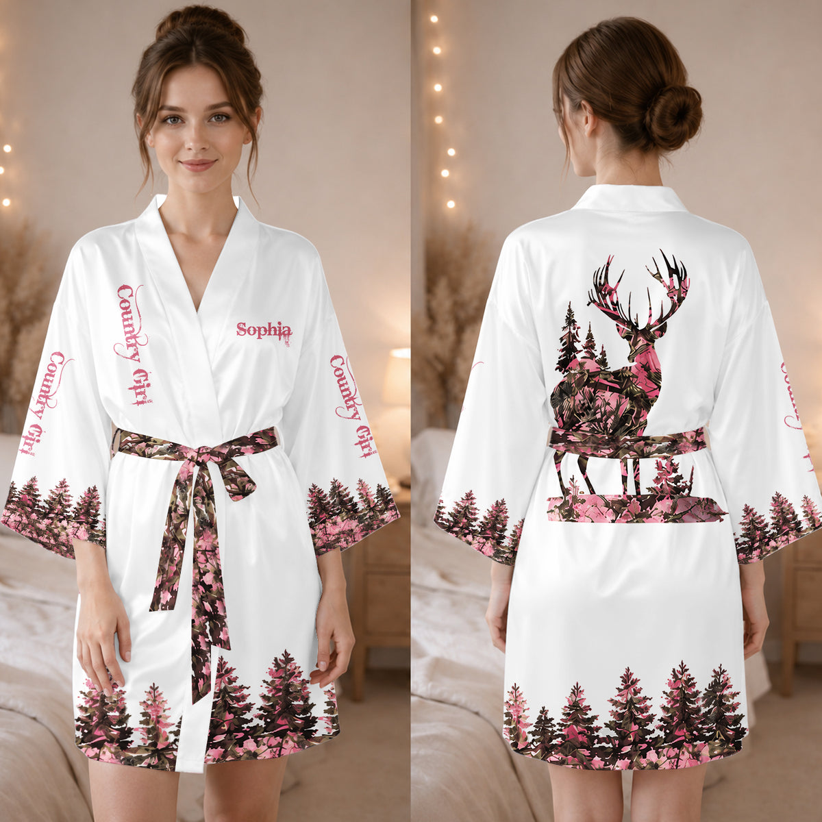Country Girl - Personalized Hunting Satin Robe