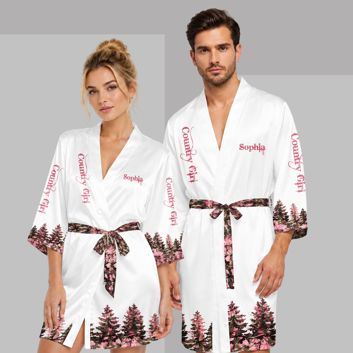 Country Girl - Personalized Hunting Satin Robe
