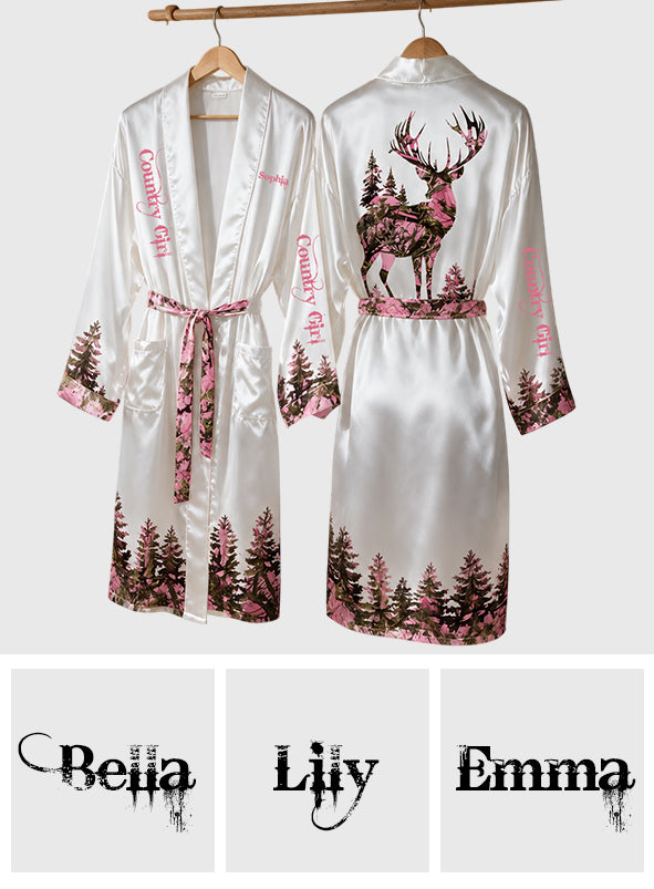 Country Girl - Personalized Hunting Satin Robe