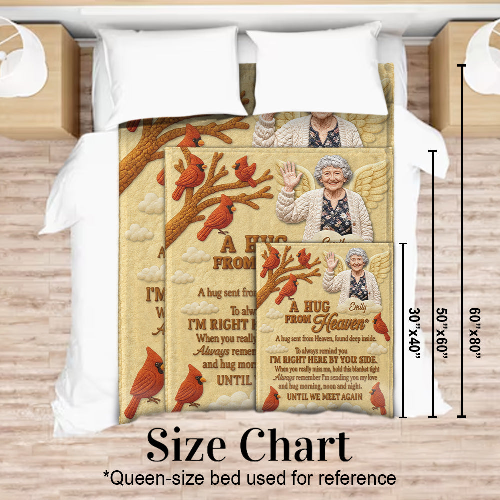 A Hug From Heaven, Memorial Gift - Personalized Memorial Blanket