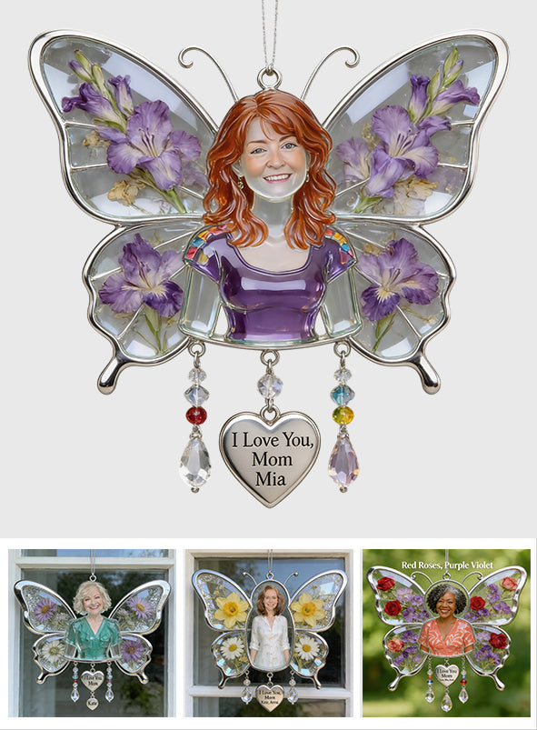 Best Mom Ever - Personalized Mother Window Hanging Suncatcher With Custom Charms