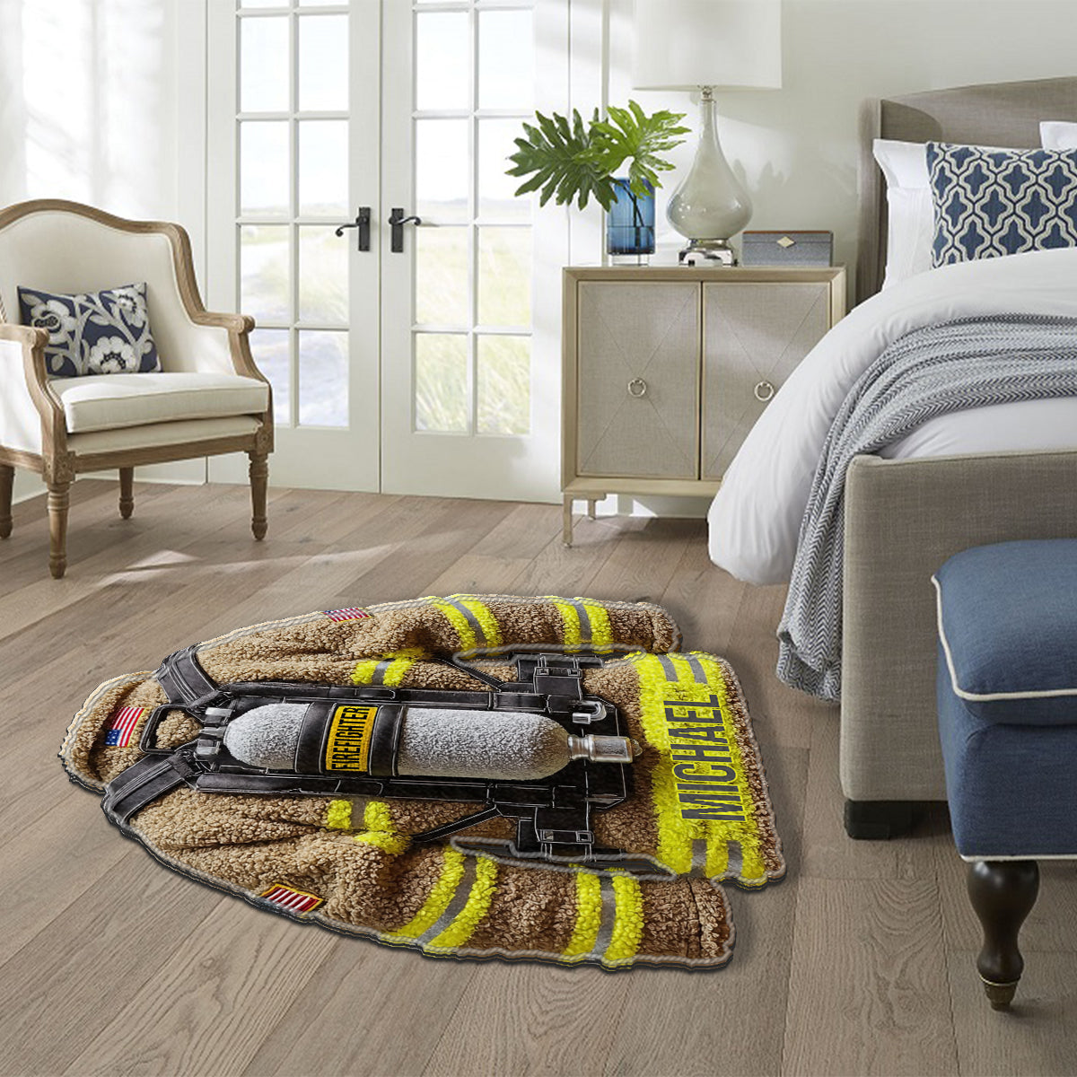 Proud Firefighter - Personalized Firefighter Non-Slip Tufted Rug