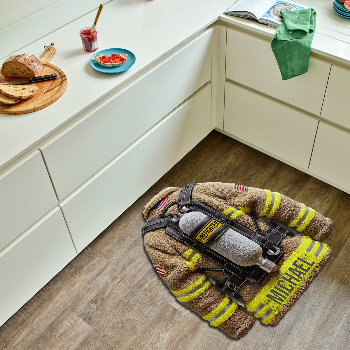 Proud Firefighter - Personalized Firefighter Non-Slip Tufted Rug