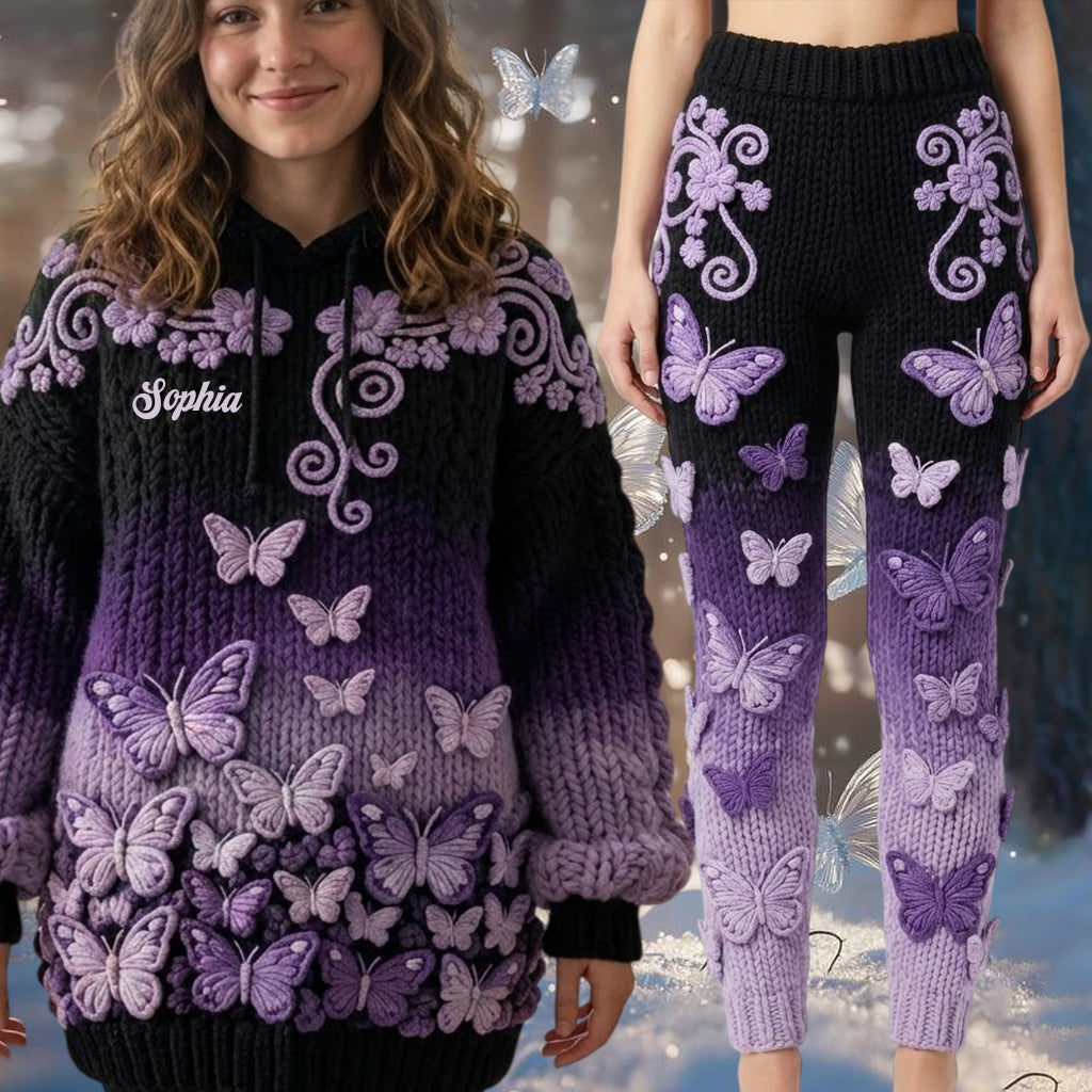 Beautiful Butterflies - Personalized Butterfly Hoodie and Leggings
