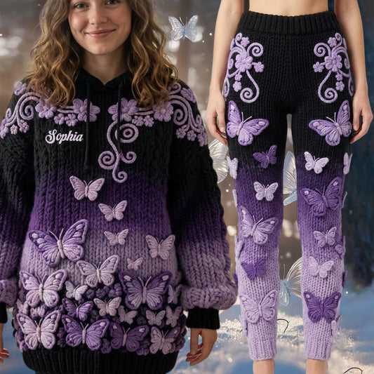 Beautiful Butterflies - Personalized Butterfly Hoodie and Leggings