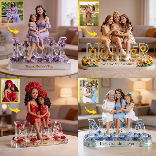 Custom Any Photo Perfect Gift For Mom, Grandma - Personalized Mother Custom Shaped Acrylic Plaque