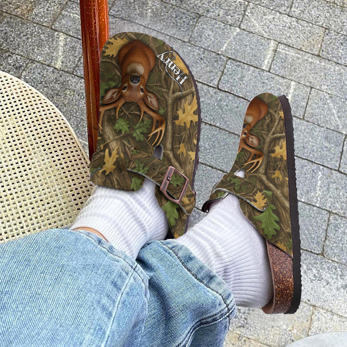 Sabots de chasse personnalisés avec soutien de la voûte plantaire, motif camouflage arboricole, cadeaux pour chasseurs