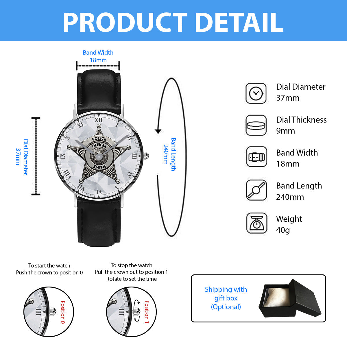 Serve & Protect - Personalized Police Officer Hand Watch