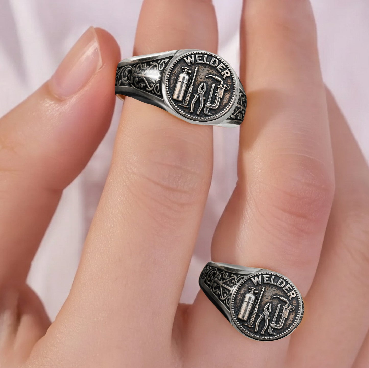 Bague chevalière personnalisée pour soudeur - Soudeur expérimenté