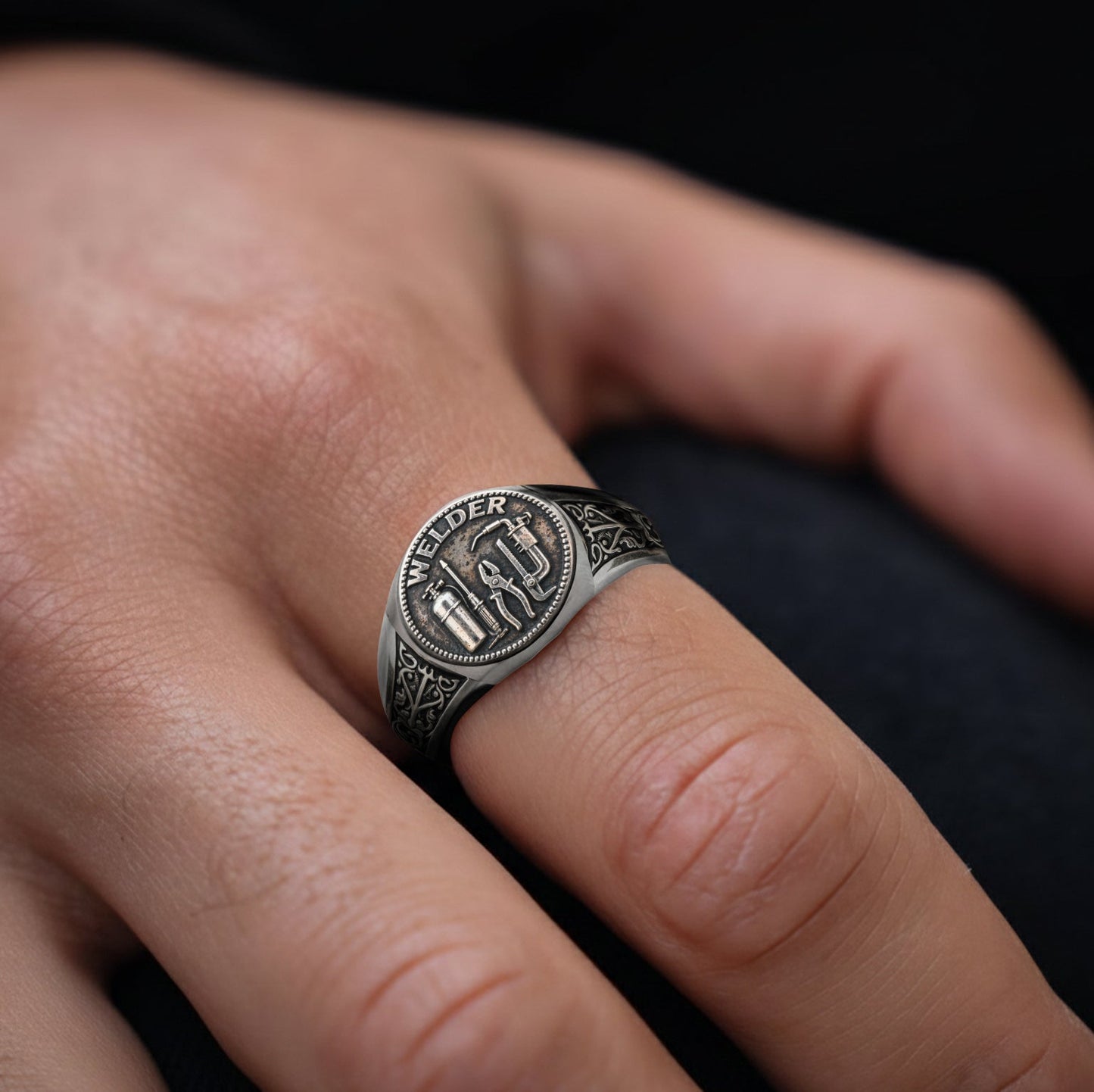 Bague chevalière personnalisée pour soudeur - Soudeur expérimenté