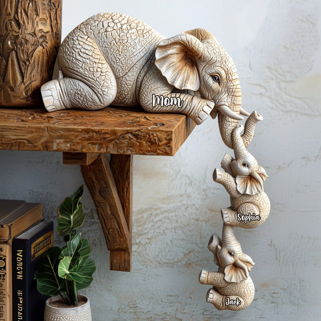 Elephant Motherhood - Personalized Elephant Custom Shaped Acrylic Plaque