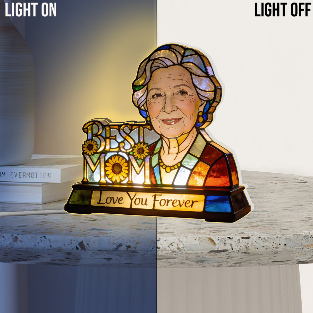 Personalisierte LED Nachtlicht aus Acryl - Foto von Mama oder Oma