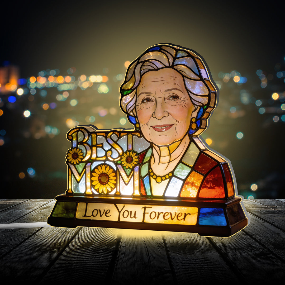 Personalisierte LED Nachtlicht aus Acryl - Foto von Mama oder Oma