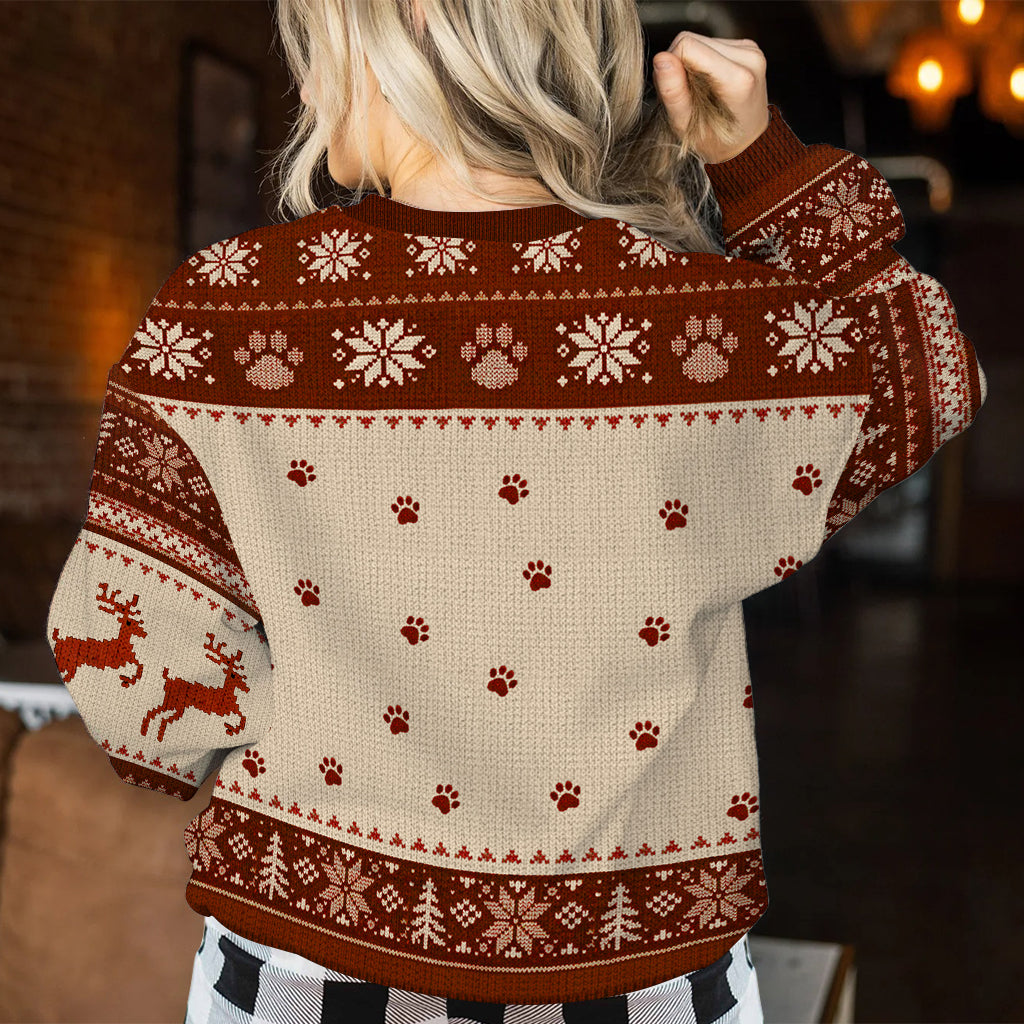 Sarcastic Cat Xmas - Personalized Cat Ugly Sweater