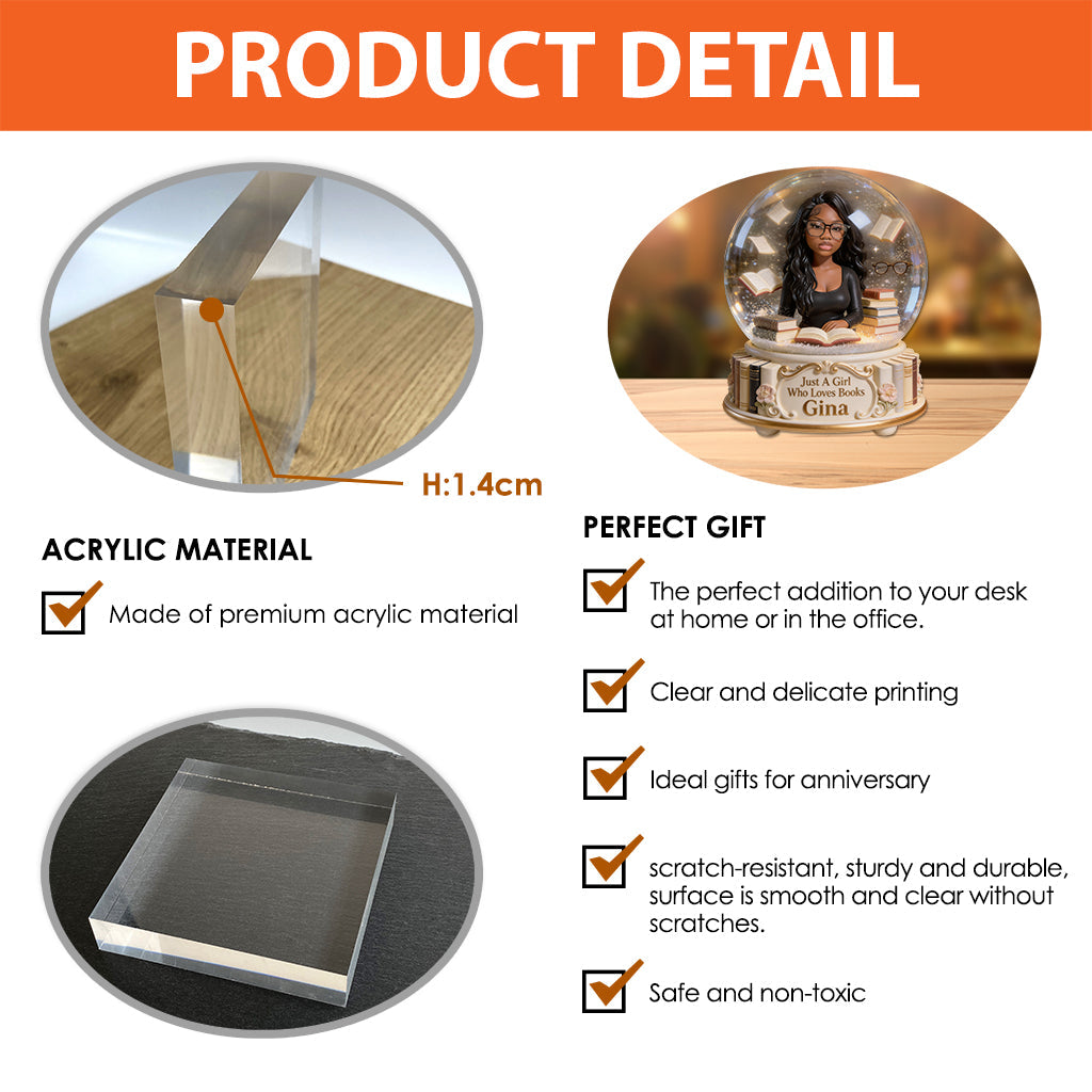 Book Lover Keepsake - Personalized Book Custom Shaped Acrylic Plaque