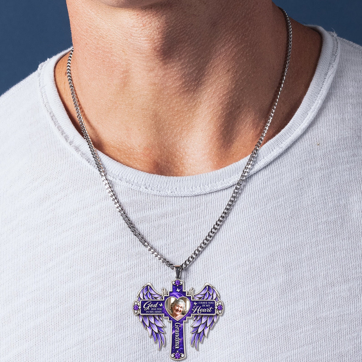 Your Light Will Always Shine In Our Hearts - Personalized Memorial Shaped Metal Pendant Necklace