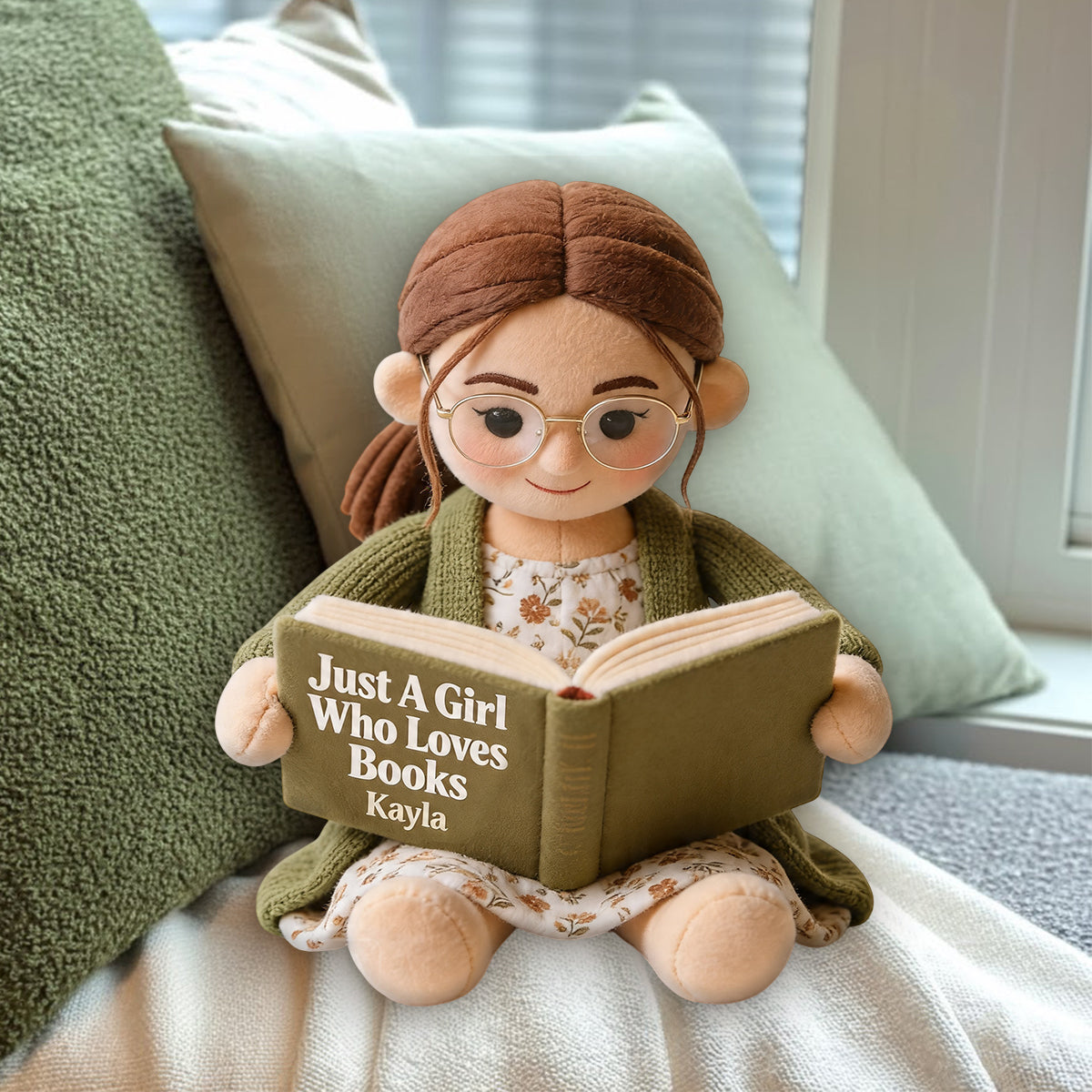 Coussin en Fausse Fourrure Personnalisé - Amour de la Lecture