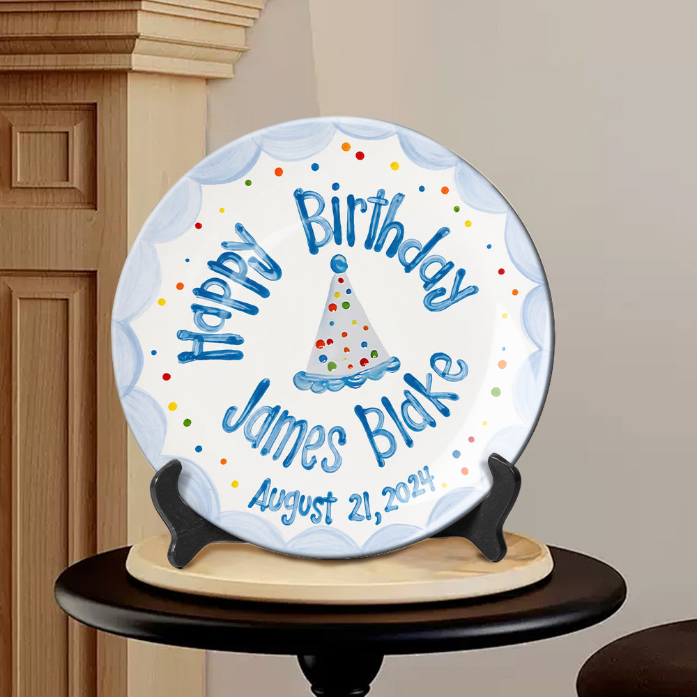 Birthday Gift - Personalized Birthday Ceramic Round Plate