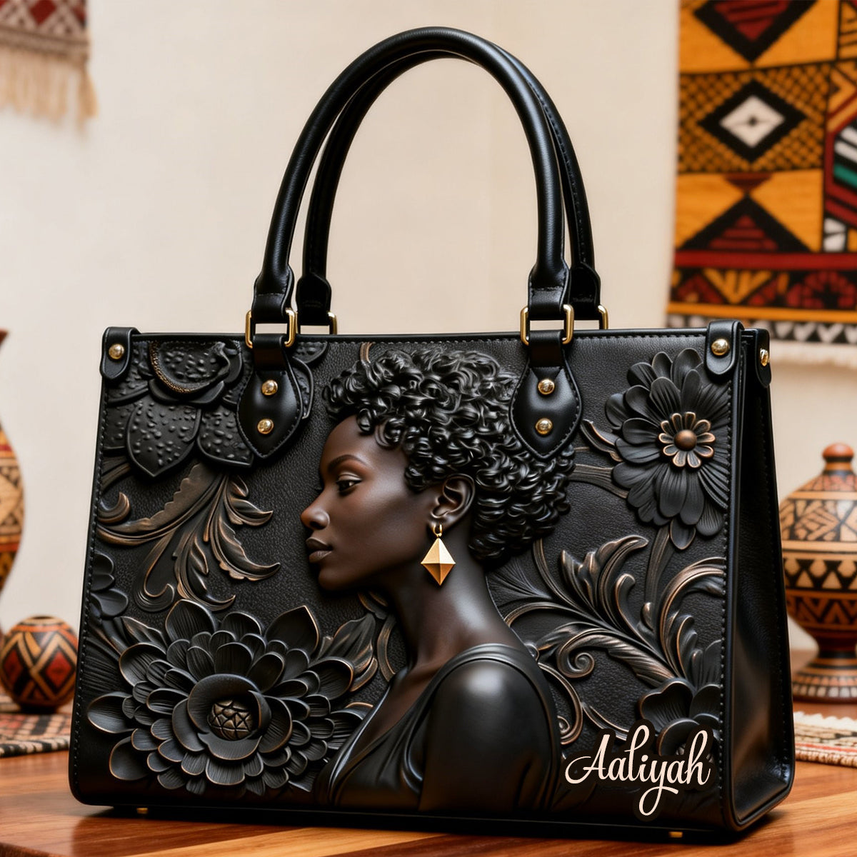 Fier de l'histoire noire - Sac à main personnalisé en cuir afro-américain
