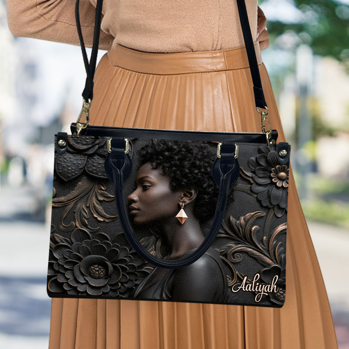 Fier de l'histoire noire - Sac à main personnalisé en cuir afro-américain