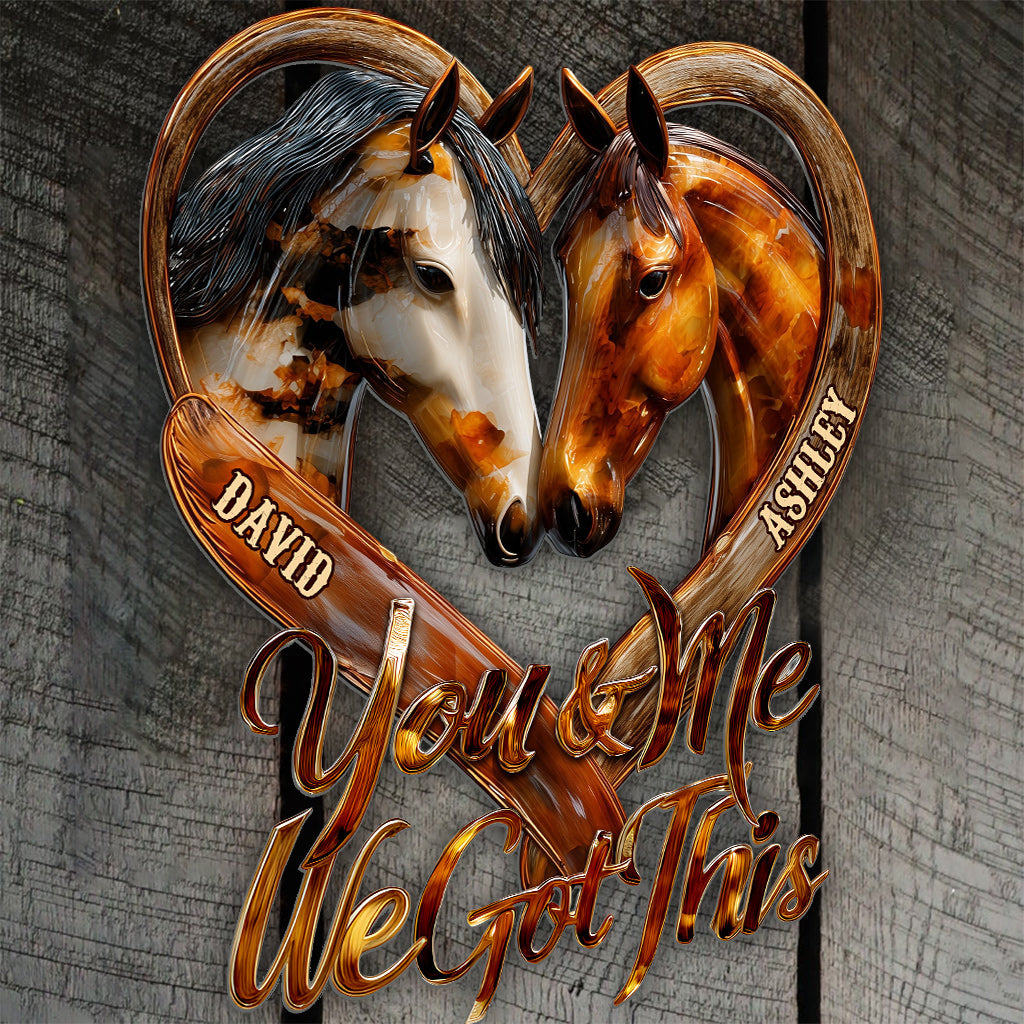 Du und ich, wir schaffen das – personalisiertes Metallschild mit Pferdemotiv