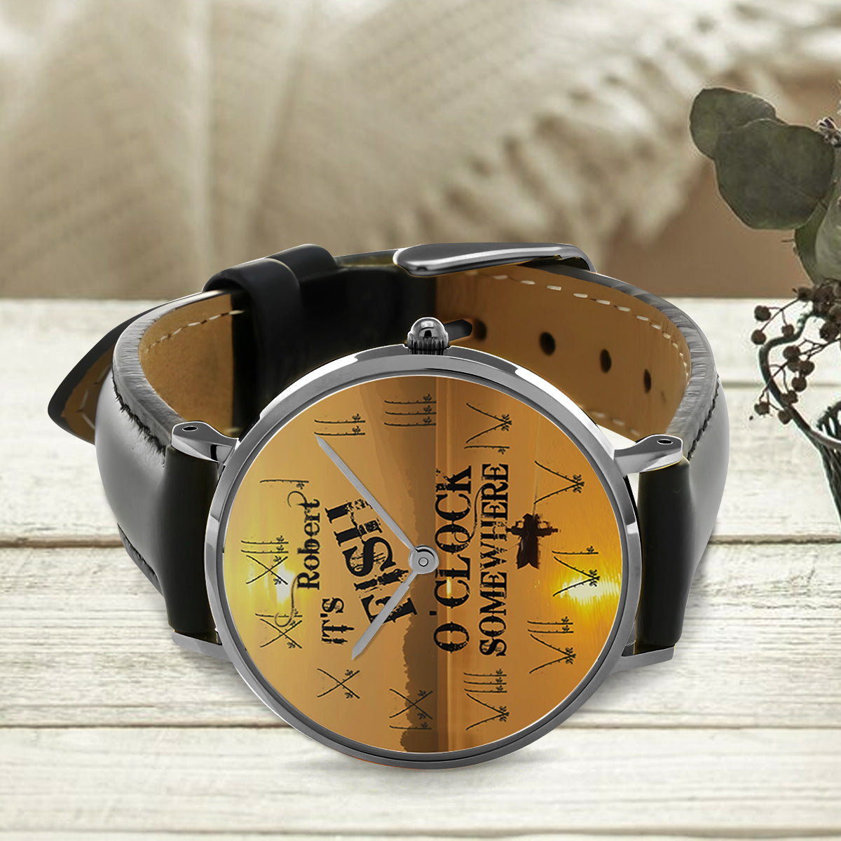 It's Fish O'clock Somewhere - Personalized Fishing Hand Watch