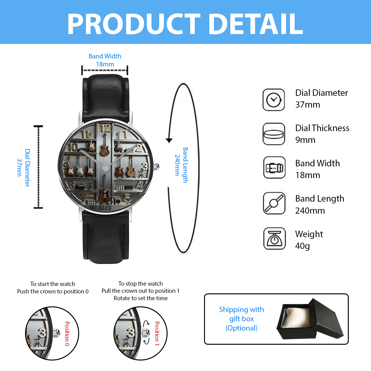 Guitarist - Personalized Guitar Hand Watch