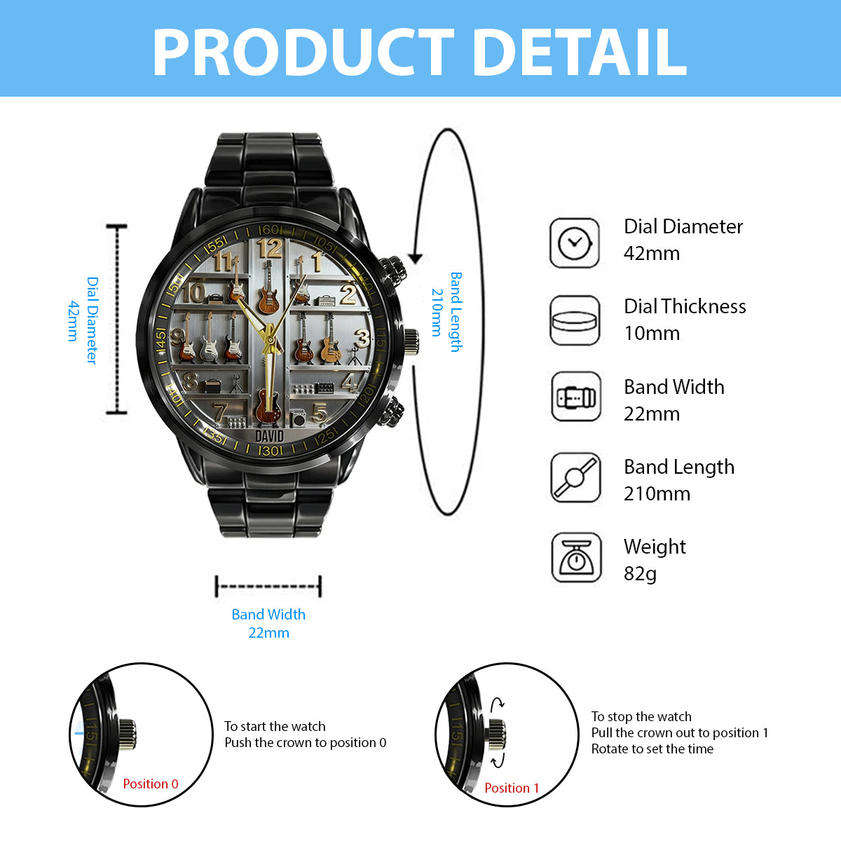 Guitarist - Personalized Guitar Hand Watch