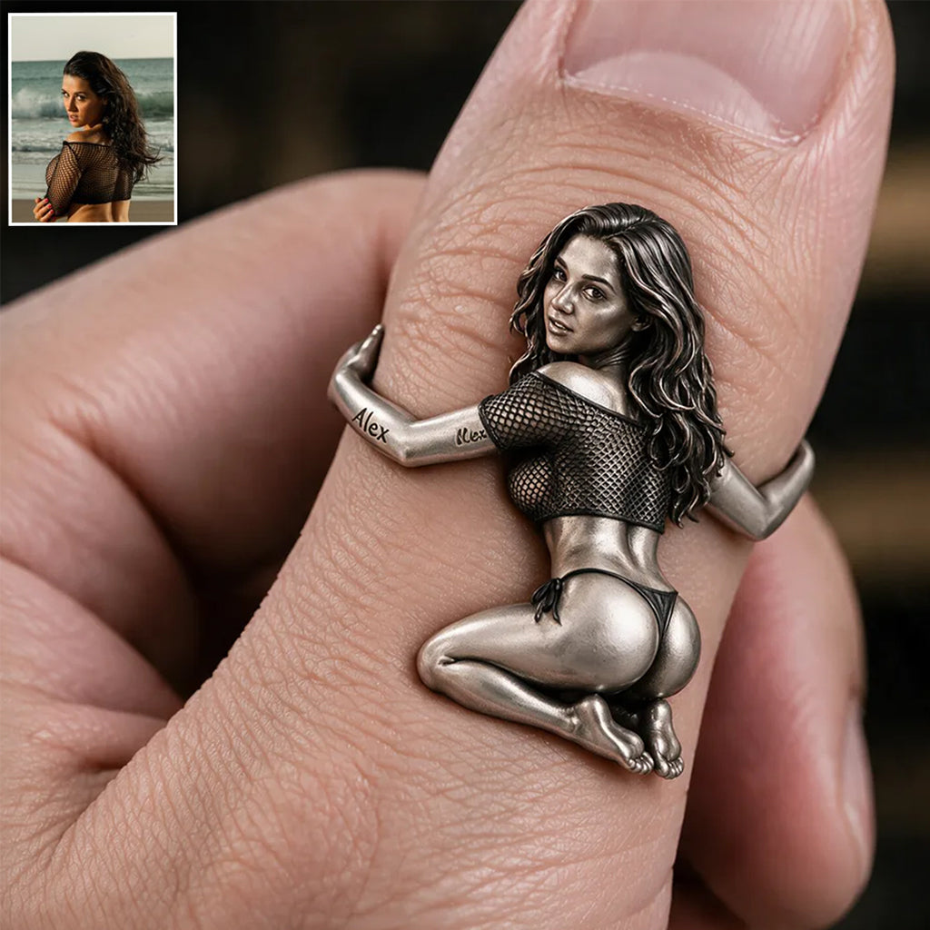 This Person Is Mine, Funny Couple Gift - Personalized Spicy Couple Adjustable Shaped Ring
