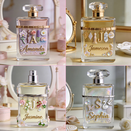 Cadeau enchanteur avec lettre initiale - Flacon de parfum rechargeable personnalisé pour s'aimer soi-même