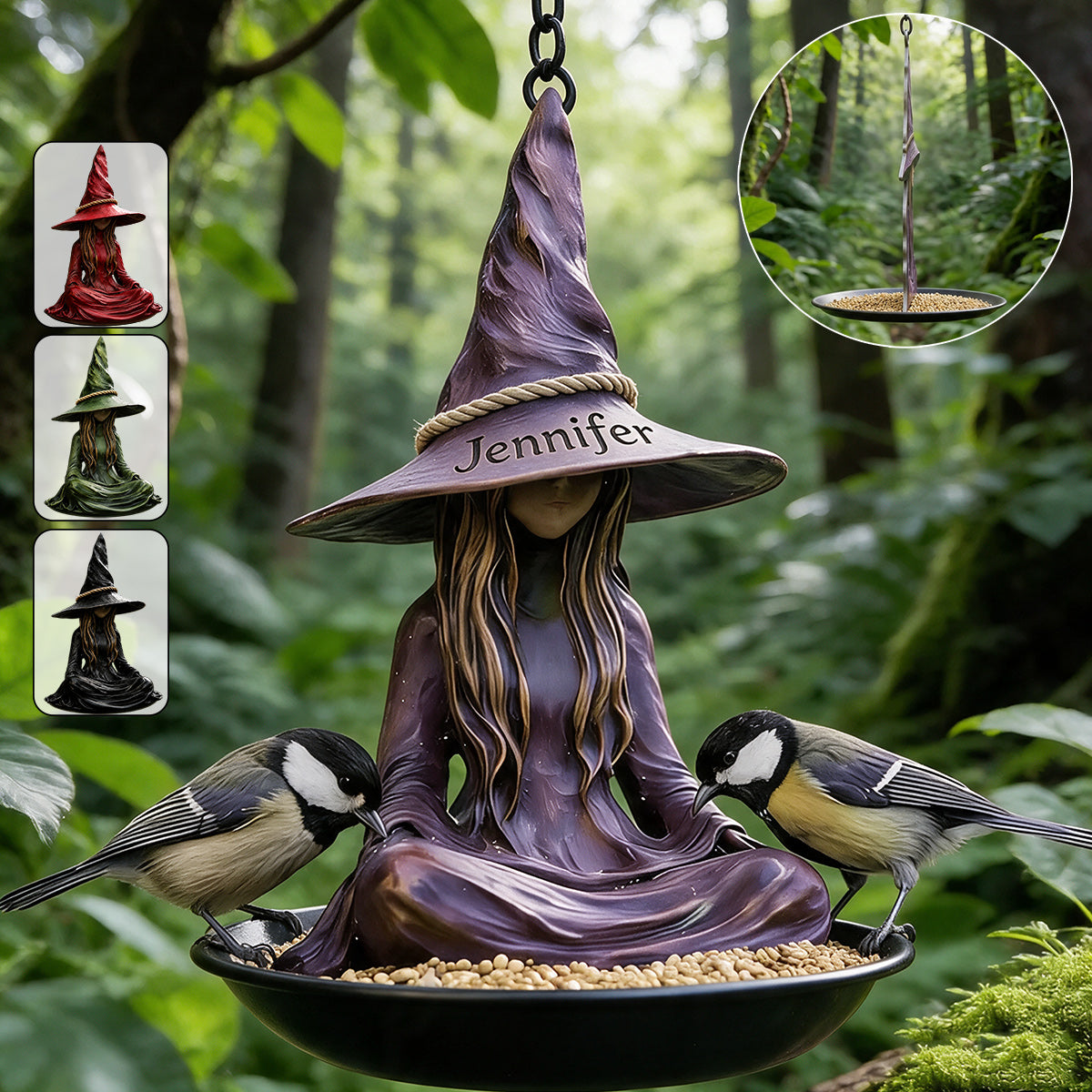 Calm Witch - Personalized Witch Bird Feeder/ Bath