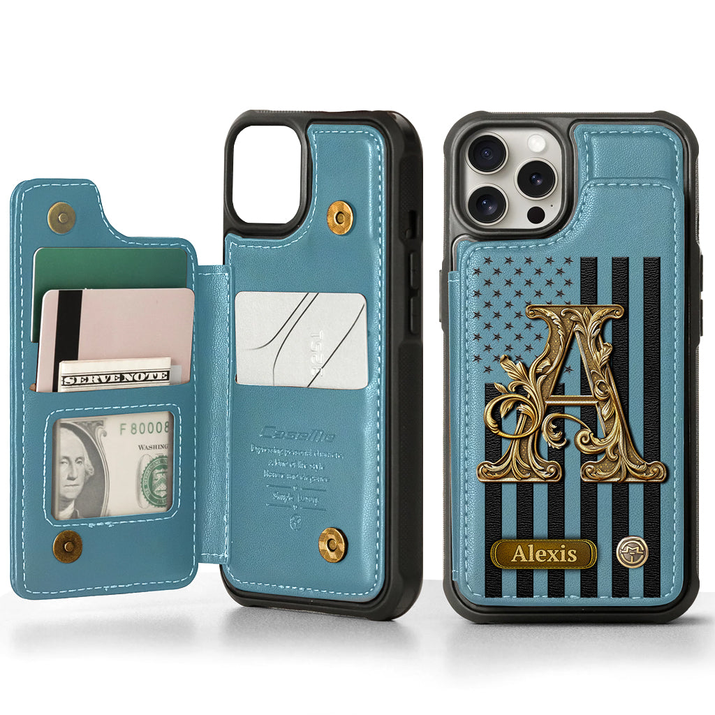 Cadeau initial pour lui, cadeau pour homme… - Étui portefeuille personnalisé pour téléphone