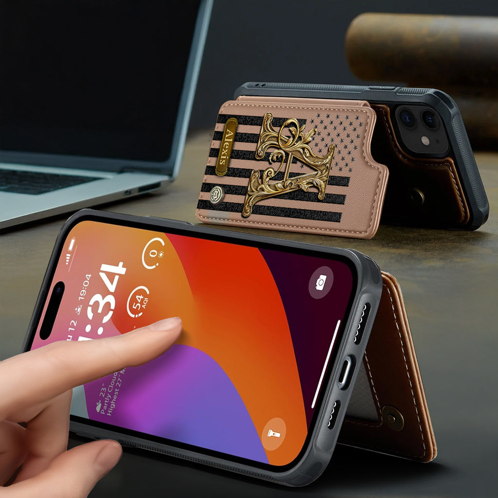 Cadeau initial pour lui, cadeau pour homme… - Étui portefeuille personnalisé pour téléphone