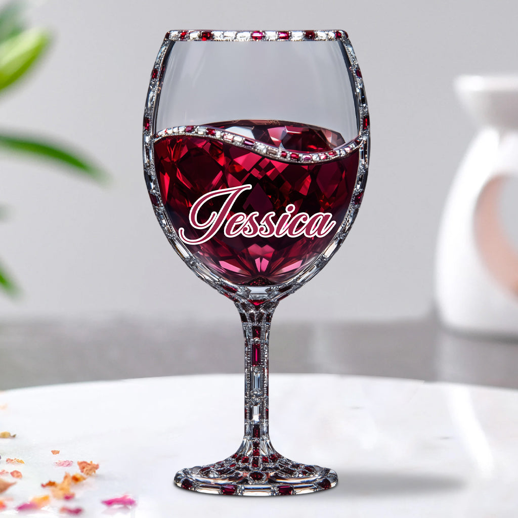 Just A Girl Who Loves Wine - Personalized Wine Custom Shaped Acrylic Plaque