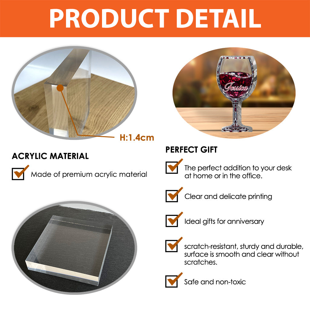 Just A Girl Who Loves Wine - Personalized Wine Custom Shaped Acrylic Plaque