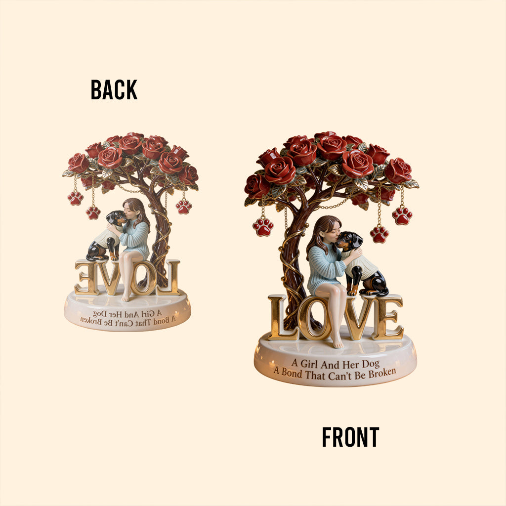 A Girl and Her Dog - Personalized Dog Custom Shaped Acrylic Plaque