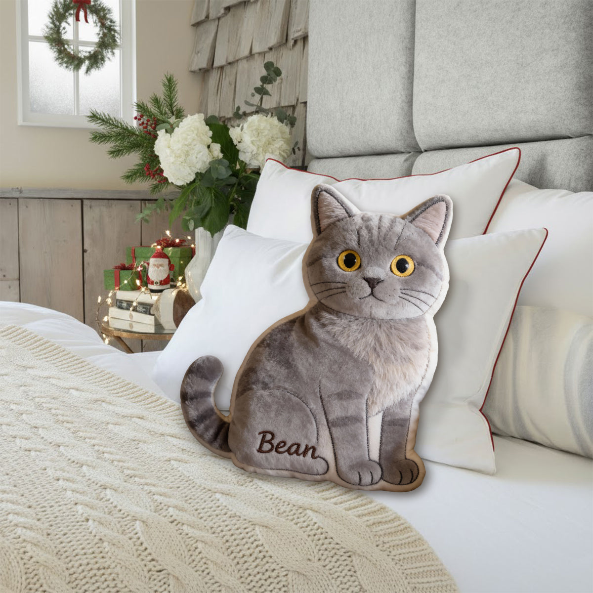 Custom Pet - Personalized Dog Faux Fur Shaped Pillow