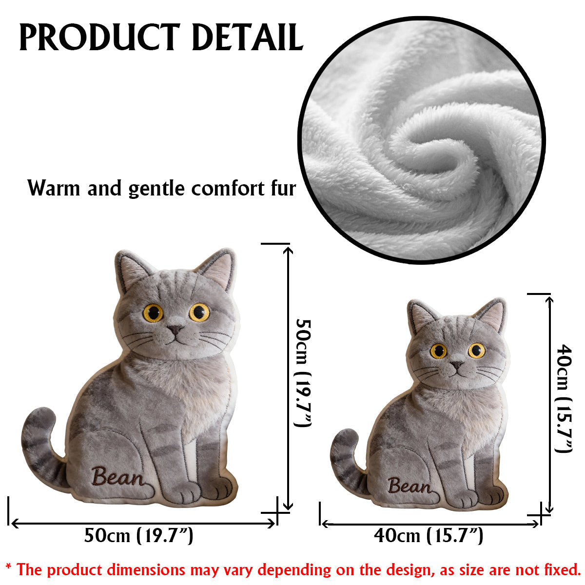 Custom Pet - Personalized Dog Faux Fur Shaped Pillow